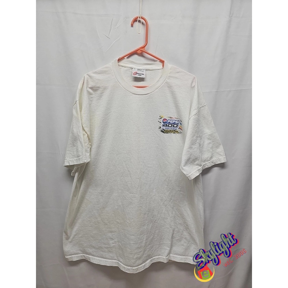 Competitors White Vtg 1998 Pepsi 400 Daytona Night Race T-Shirt Car Racing Sz Xl